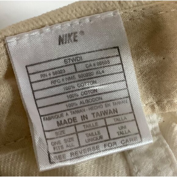 Vtg 90s Nike Two-Tone Snapback Cap Hat Black White Adjustable Unisex Cotton - Picture 3 of 6